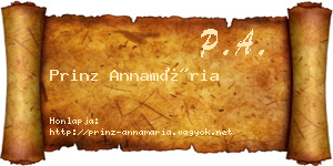 Prinz Annamária névjegykártya